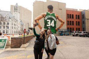 Giannis Antetokounmpo mural from the Milwaukee Bucks basketball team